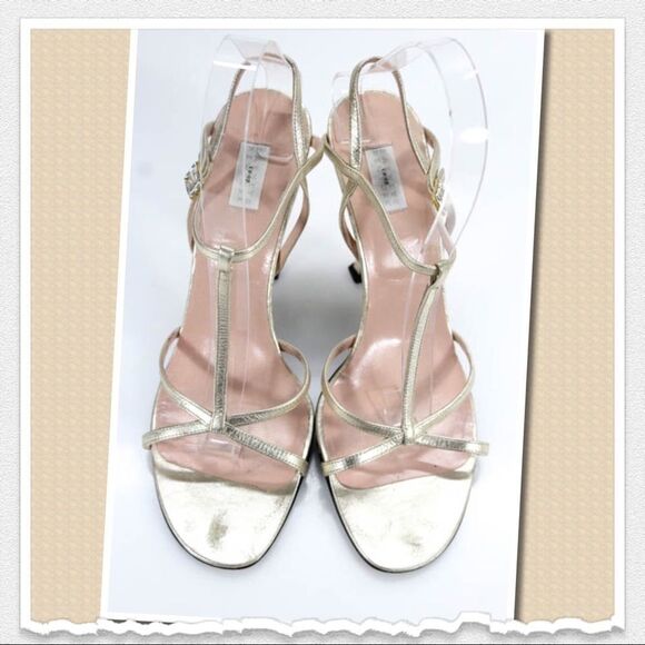 Barneys New York Leather Heeled Sandals 38.5 8.5 - Picture 2 of 7